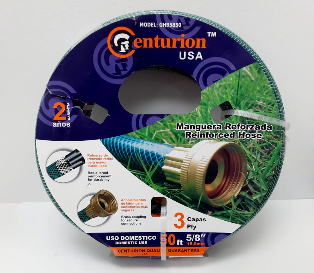 CENTURION Hose 5/8" X 50' Green GHB5850 Reinforced