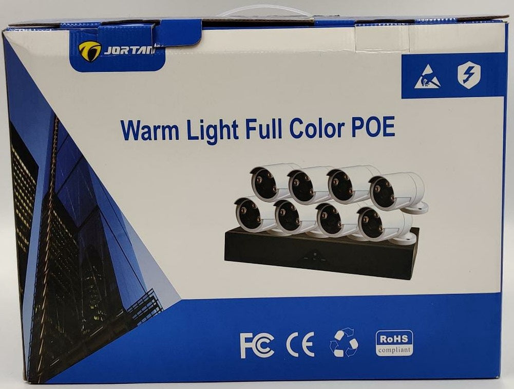 JORTAN Security Camera Kit 8-PORT Nvr 8806ZL3N-POE48V-8 Poe Combo Kit