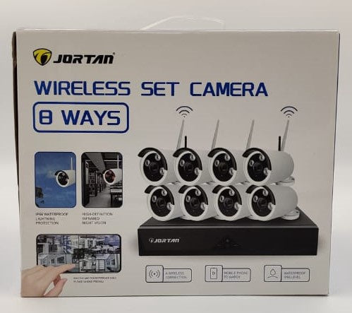 JORTAN Security Camera Kit 8-PORT Nvr 8906ZL3-8 8-WAYS Wireless Combo Kit
