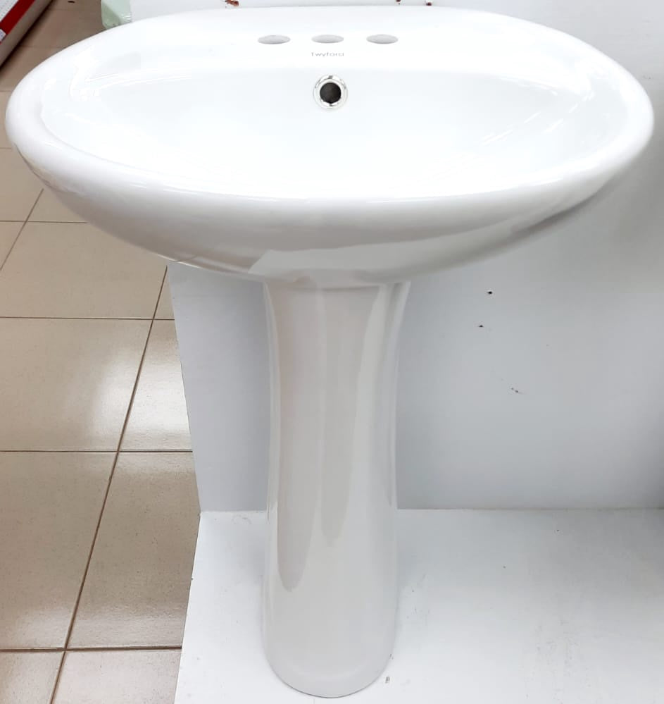 TWYFORD Sink Ware W/PEDESTAL White 3 Hole