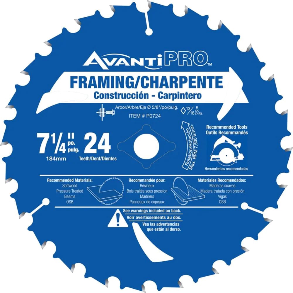 AVANTI Blade Circle Saw 7 1/4" X 24T Pro P0724