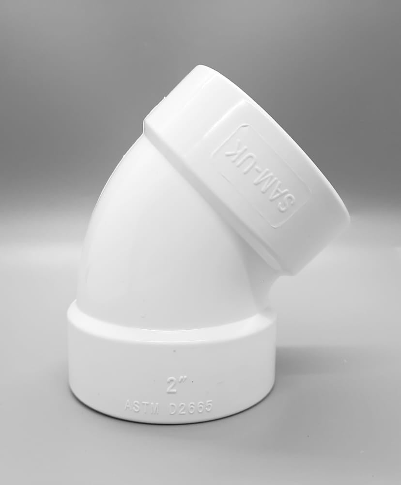 PVC Knee 2" 45 Deg Light Short
