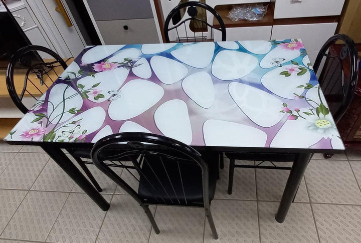 Glass Dining Table A31-673 with 4 Chair Set