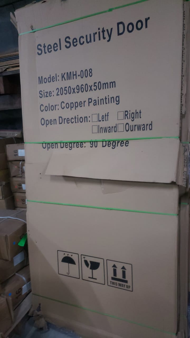 Door Metal Single Heavy Copper with Glass 2050X960X50MM KMH-008