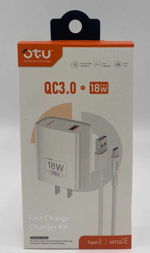 OTU Charger Cable USB MT02-C TYPE-C 18W QC3.0 Fast Charger