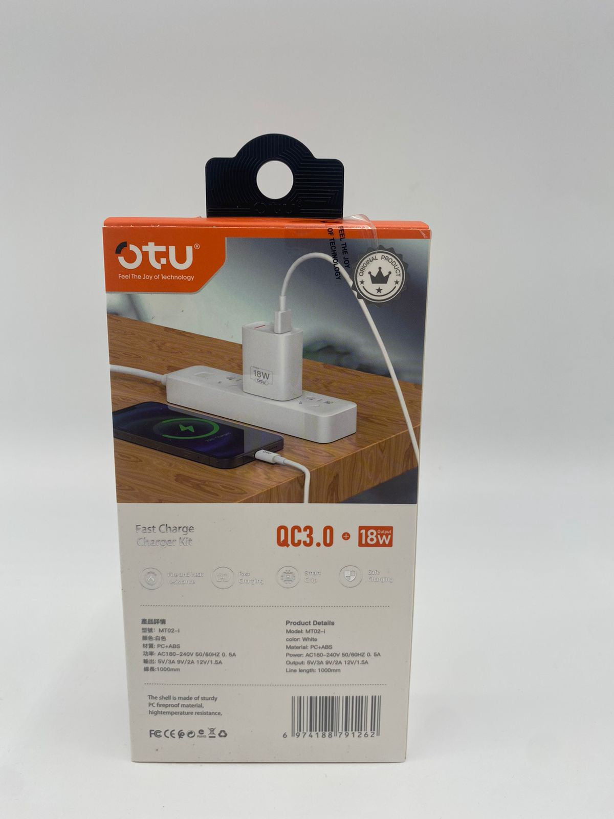 OTU Charger Cable USB MT02-I Lightning 18W QC3.0 Fast Charger