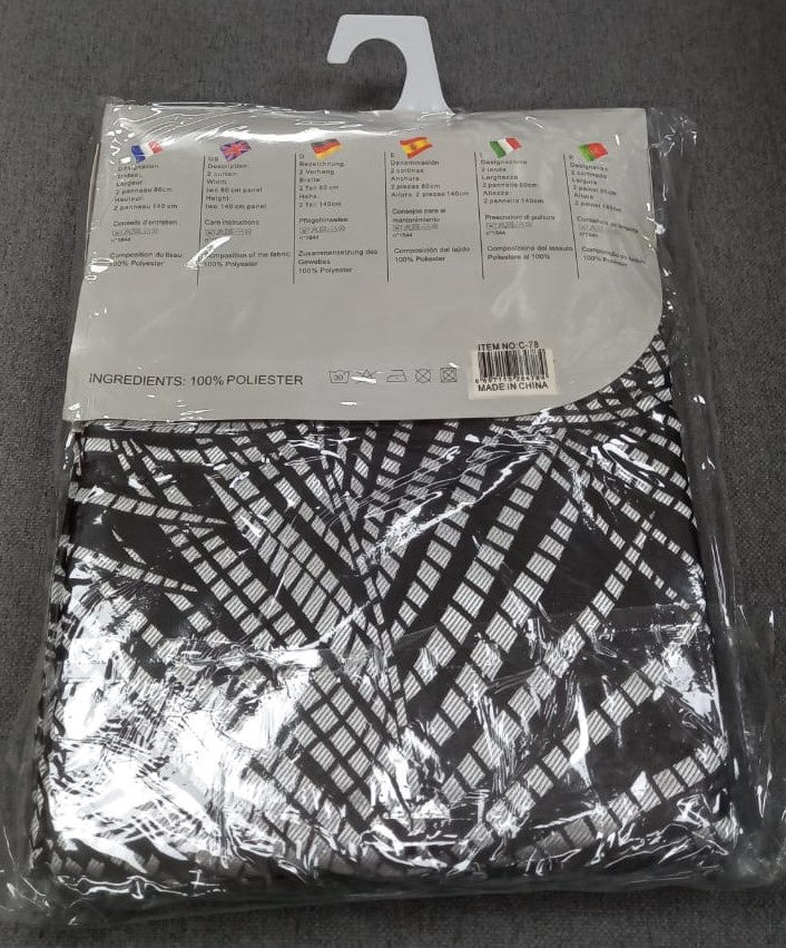 Curtain C-78 Black 55X102" 140X260CM Iercy Cortina