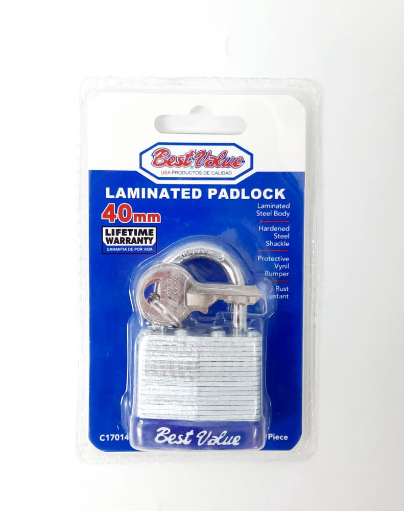 BEST VALUE Padlock 40MM #C17014 Laminated