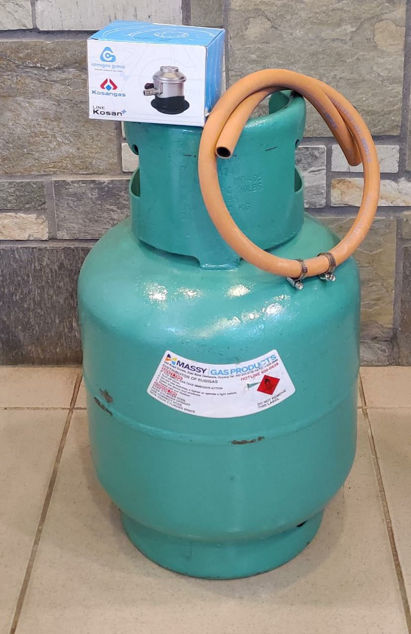 MASSY Gas (Tex or Rubigas) Bottle + Gas + Adaptor + Hose + 2CLIPS Complete Kit