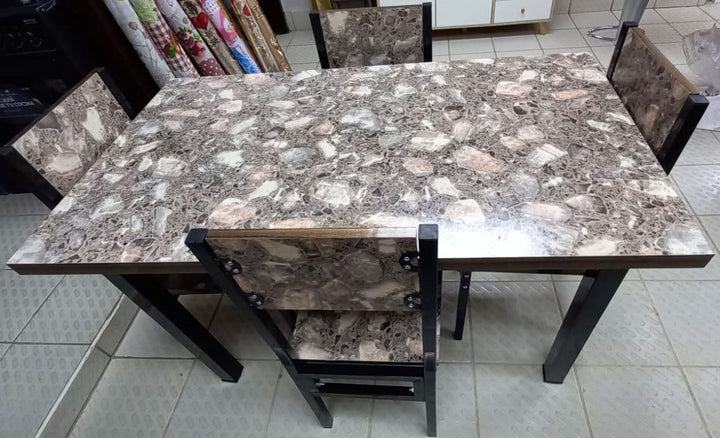 Wood Dining Table YR2201-1009 B-12 with 4 Chair Set
