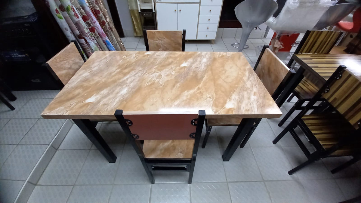 Wood Dining Table YR2201-1008 B-12 with 4 Chair Set