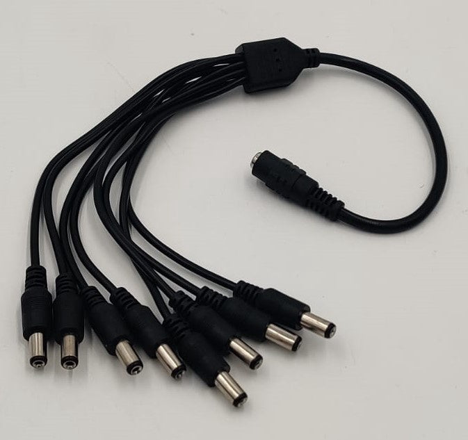 Security Cable Power 1 DC Female to 8 DC Male Splitter
