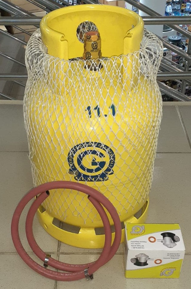 GUYGAS Gas (Tex) Bottle + Gas + Adaptor + Hose + 2CLIPS Complete Kit