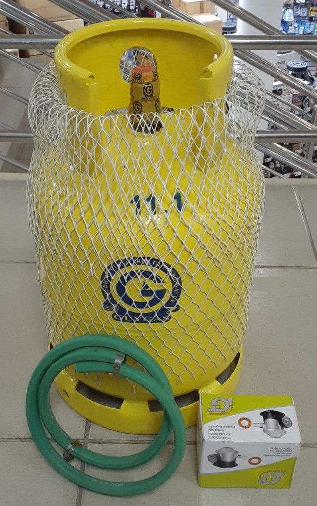 GUYGAS Gas (Tex) Bottle + Gas + Adaptor + Hose + 2CLIPS Complete Kit