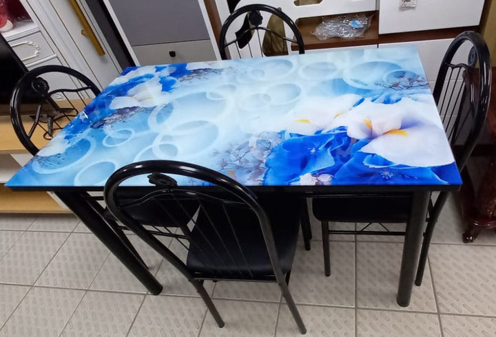 Glass Dining Table A31-126 with 4 Chair Set