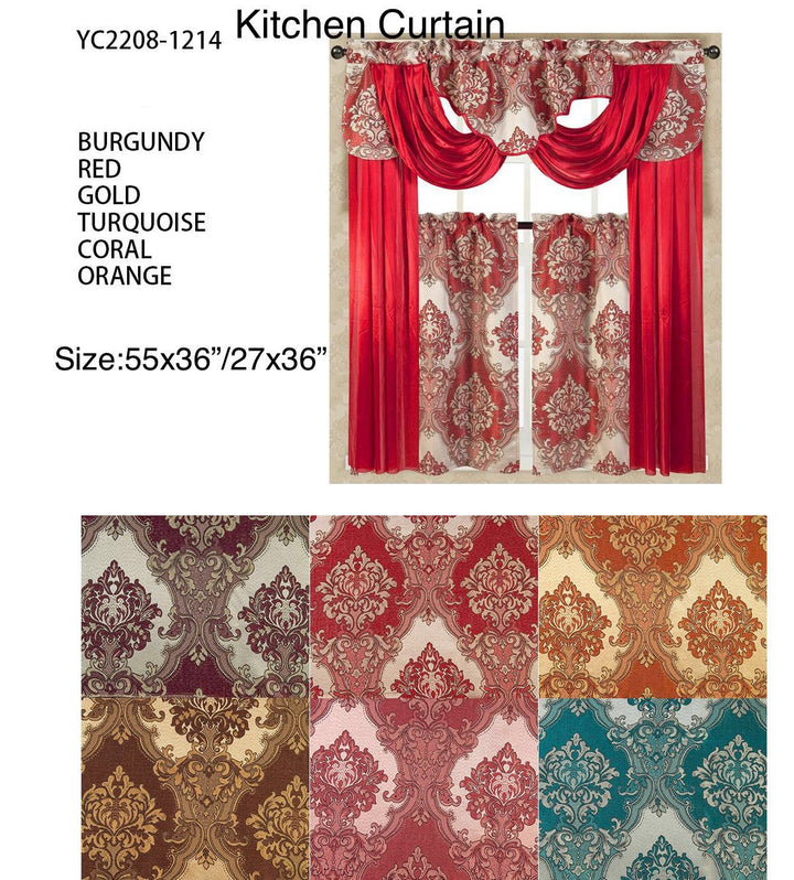 Curtain YC2208-1214 55X36" 27X36" Kitchen