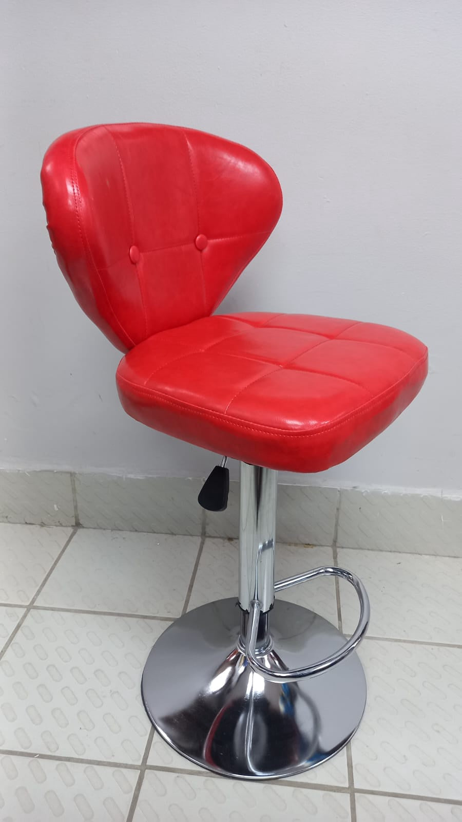 Bar Stool 02 Chrome & Red