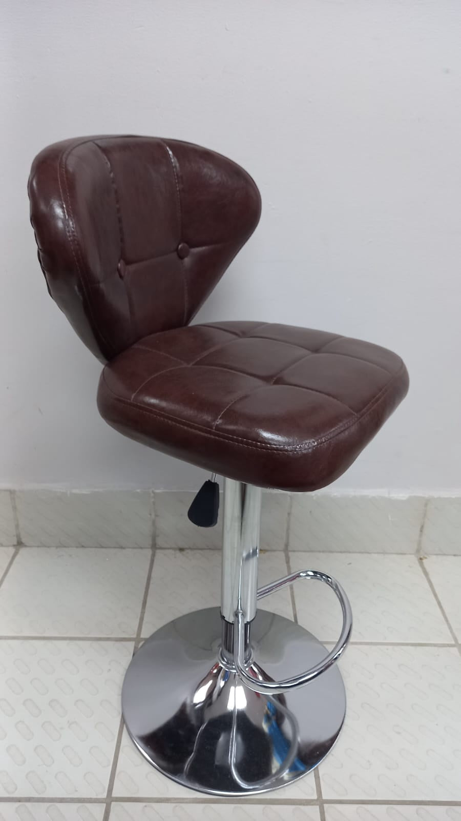 Bar Stool 02 Chrome & Brown