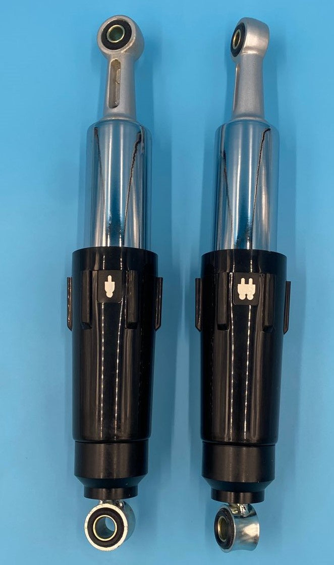 M/CYCLE Rear Shocks 110 Black & Chrome Pair