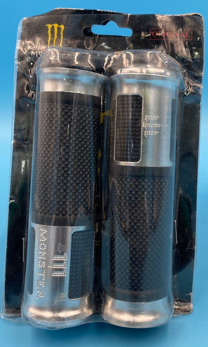 M/CYCLE Handle Grip Colour & Black Rubber Monster Pair / Black