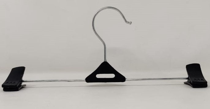 Hangers Clothes 10PCS Black & Silver with Clips