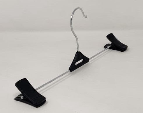 Hangers Clothes 10PCS Black & Silver with Clips
