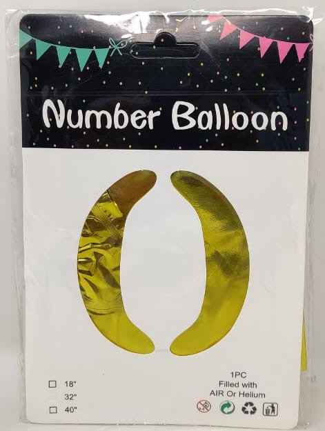 Party Balloons Foil Type Numbers 32" Gold R09-156