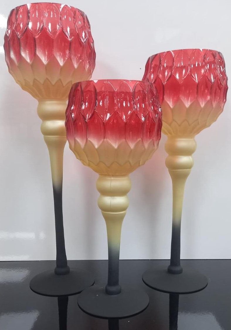 Candle Holder Set of 3 Glass JL-A238