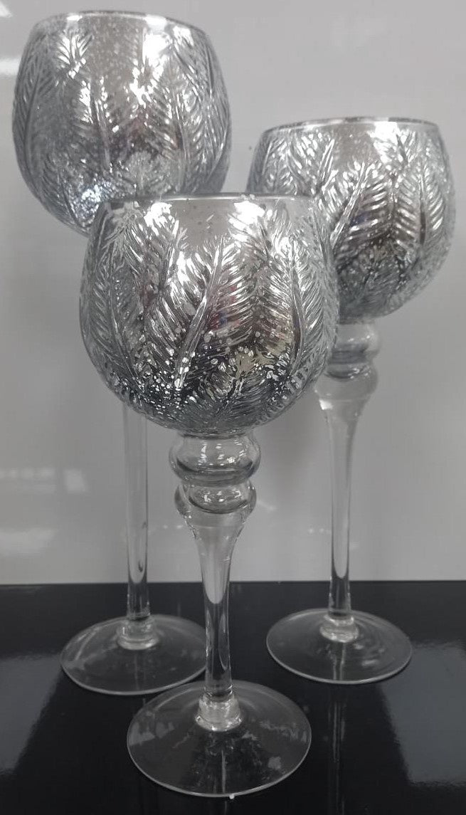 Candle Holder Set of 3 Glass JL-A209