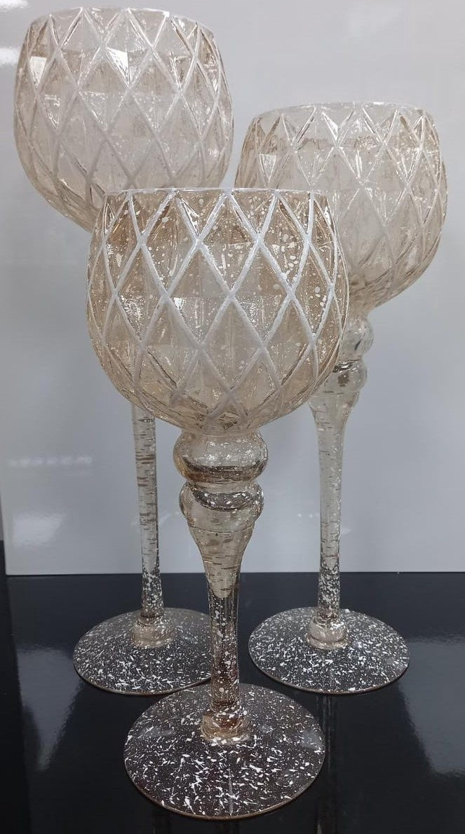 Candle Holder Set of 3 Glass JL-A20