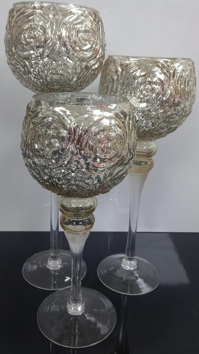 Candle Holder Set of 3 Glass JL-A33