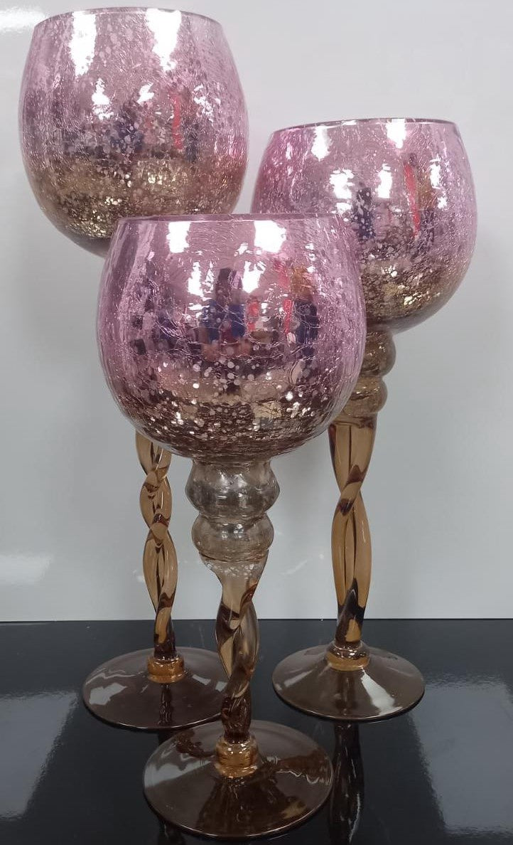 Candle Holder Set of 3 Glass JL-A48