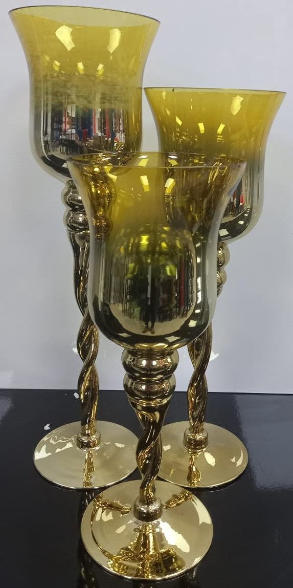 Candle Holder Set of 3 Glass JL-A160