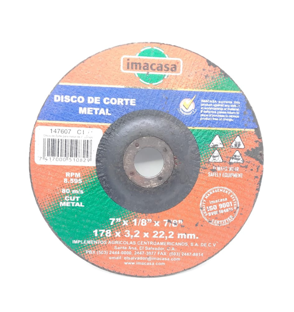 Disc 7" Imacasa Metal Cutting 147607 C1