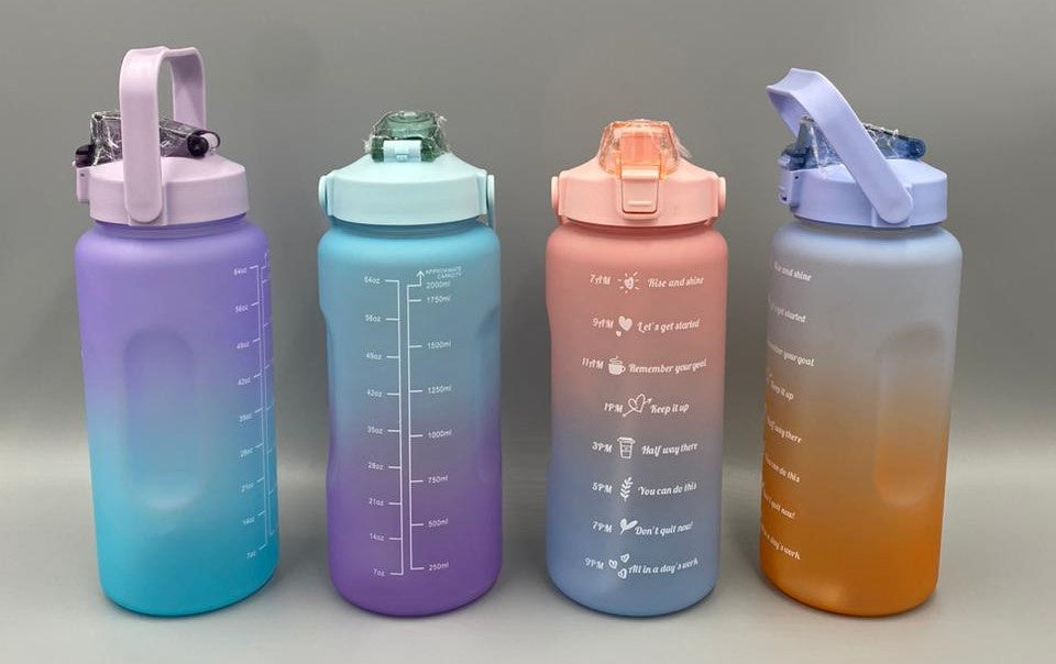 GENERIC Water Bottle YJ682 with Handle Two Tone Plastic 2000ML Large