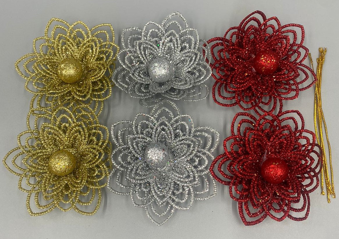 Christmas Decorations Flower L0114 6PCS Pack