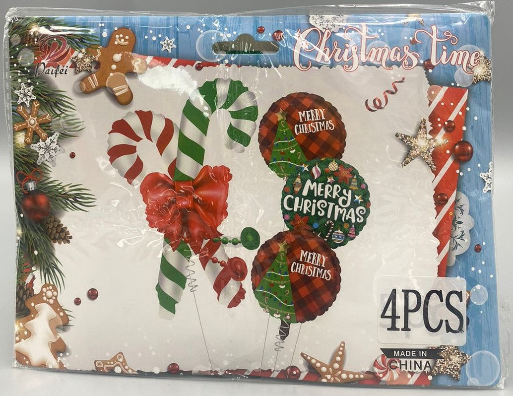 Christmas Decorations Balloon 4PCS Set FL28 Christmas Time