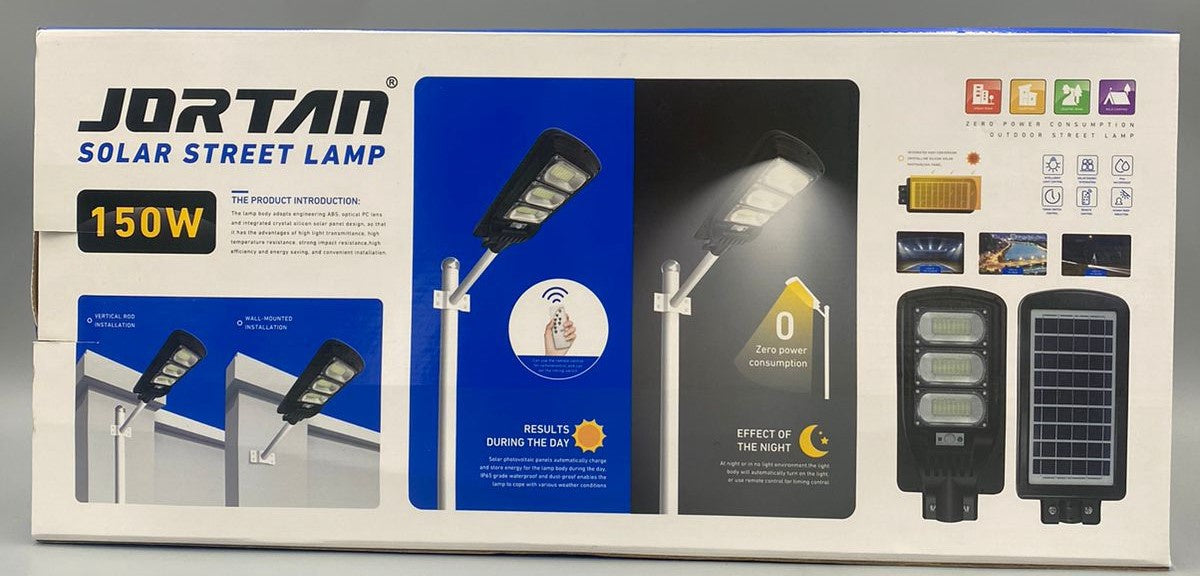 JORTAN Light Solar Street LED 150W JT-G-150G with Pole