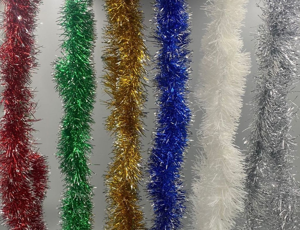 Christmas Decorations Streamer with Silver Tips MTL45 6FT