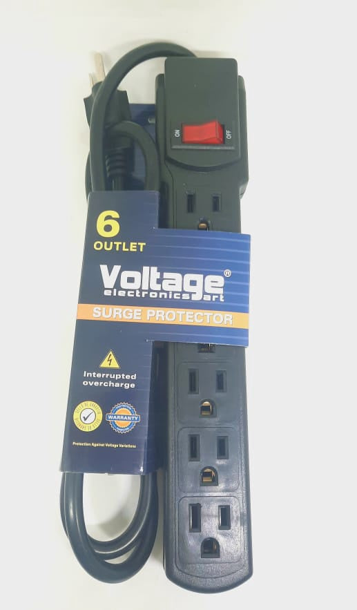 VOLTAGE Power Strip 6 Outlet GT-AS002B-BLK