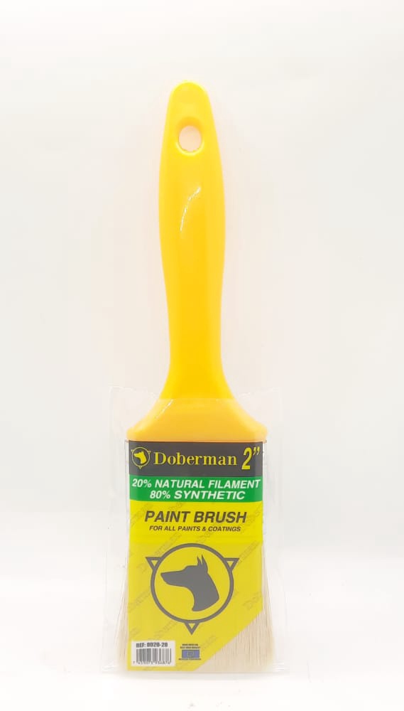 DOBERMAN Paint Brush 2" Yellow Plastic Handle 8020-20