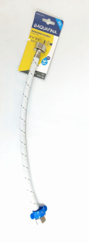 AQUAFINA BLUE Flex Hose 1/2" X 1/2" X 16" White Nylon Aquafina A-RTN40