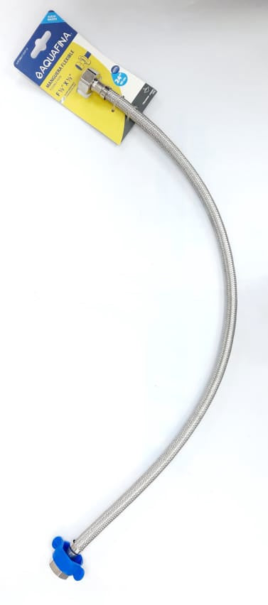 AQUAFINA BLUE Flex Hose 1/2" X 1/2" X 24" Metal Aquafina A-RTS60