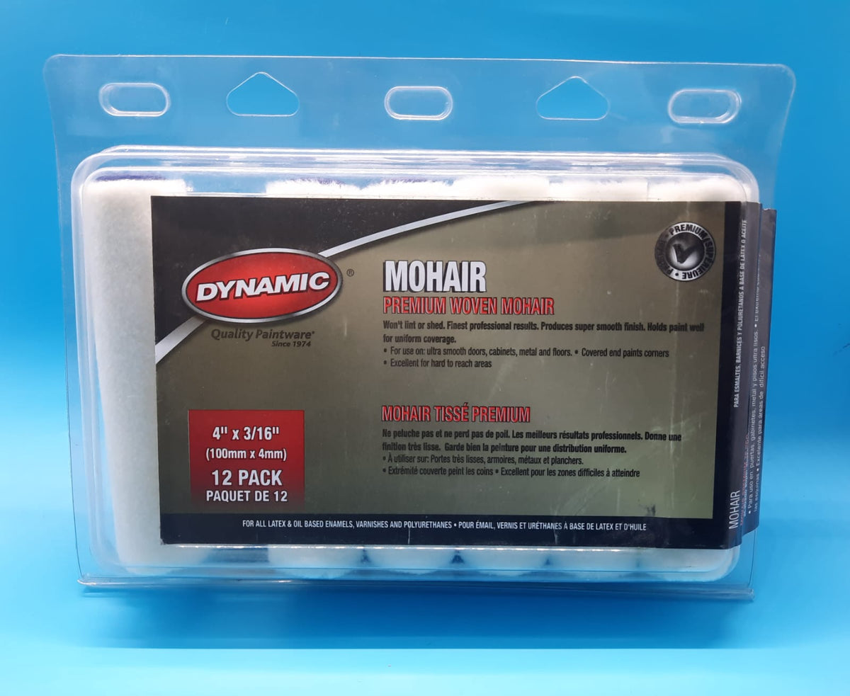 DYNAMIC Roller Brush Pad 4" Mohair 12PCS Pack #05408