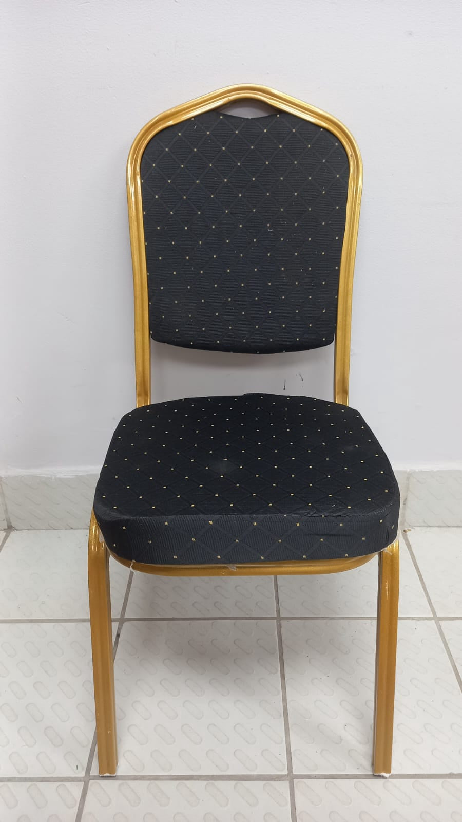 Chair Waiting Gold & Black Metal with Sponge NSC-2307