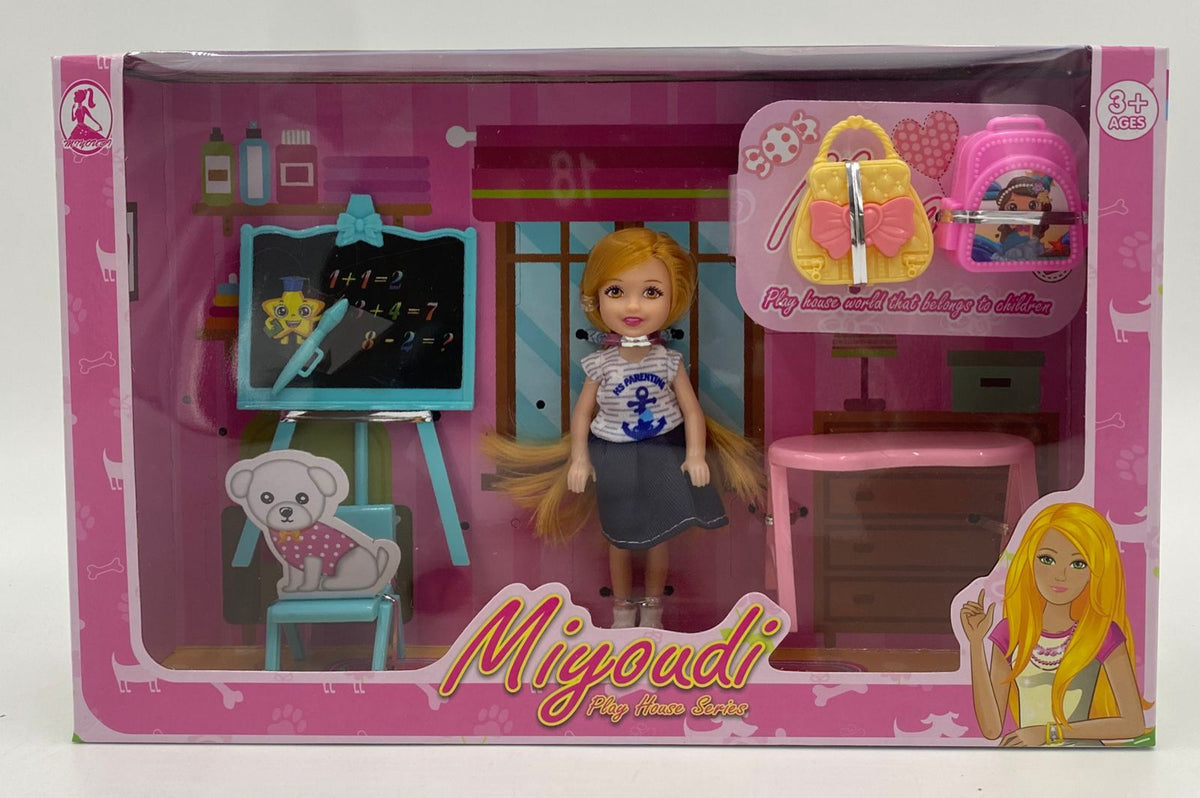 GENERIC Toy Doll Play House Set School Classroom Miyoudi R016