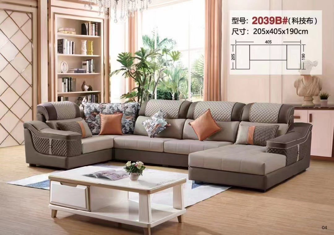 Sofa Set U Shape with Pillows 2039B 205X410X190CM