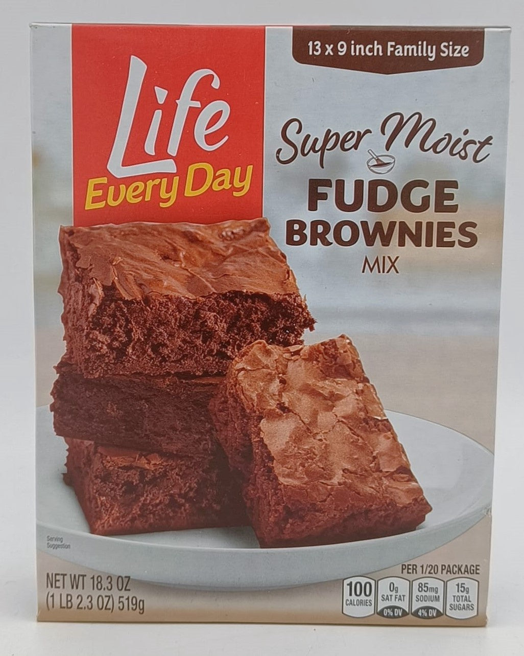LIFE EVERY DAY Fudge Brownie Mix Super Moist 18.3OZ 519G