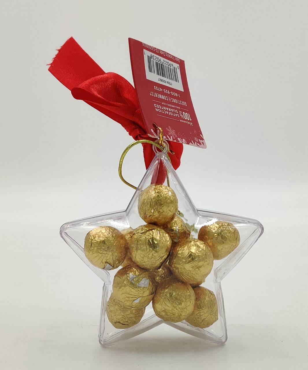 European Chocolate Filled with Hazelnut Cream Nice Gold Ball Star