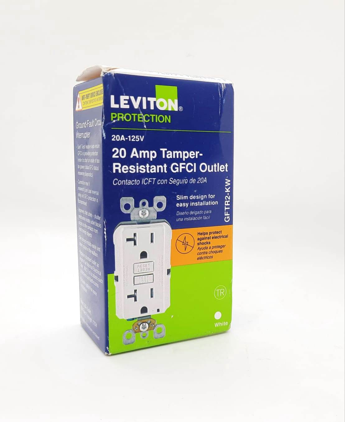 LEVITON Gfci Outlet White 20A Tamper Resistant GFTR2-4W/GFNT2-4W